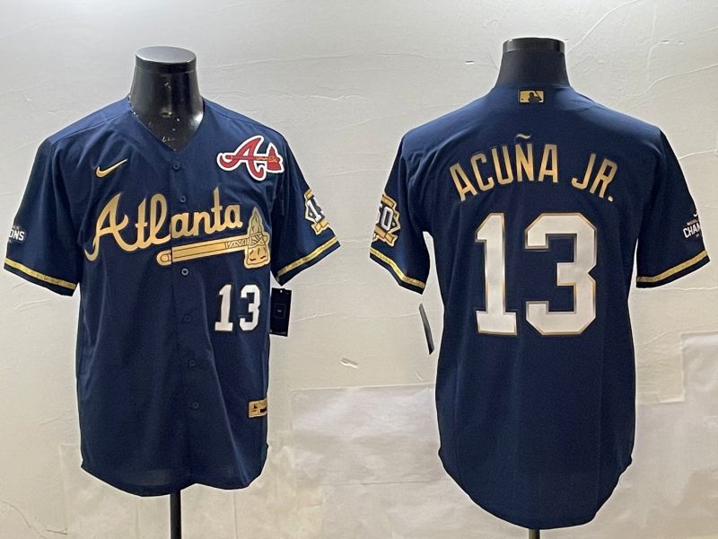 Men Atlanta Braves #13 Acuna jr Black Gold Game 2025 Nike MLB Jersey style 2->atlanta braves->MLB Jersey